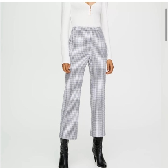 Aritzia Wilfred Kick Flare Pant in Black/ Espace Gingham Sz 0 - Picture 3 of 13